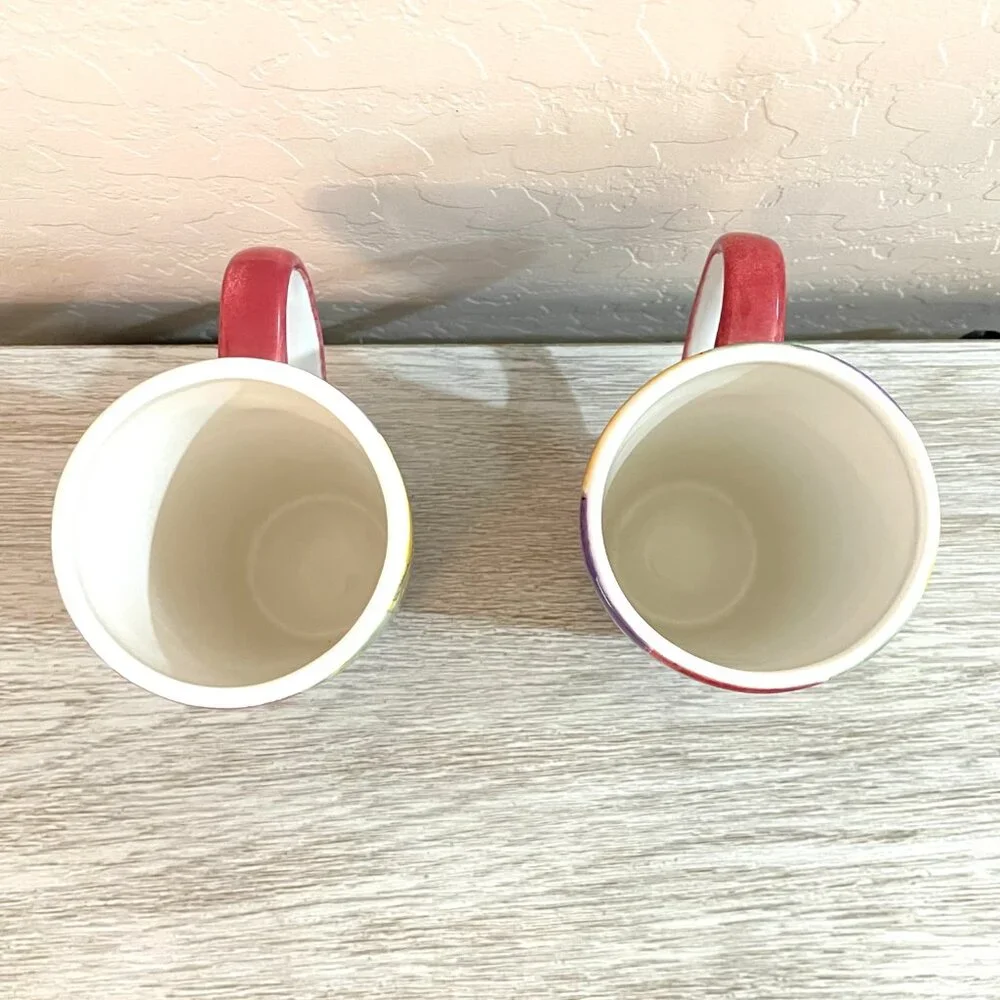 The Sweet Shoppe Christmas Mugs Cups Set of 2 Tall Holiday Snowman Sango